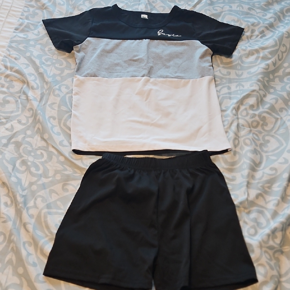 Black and Gray Two-Piece Set
